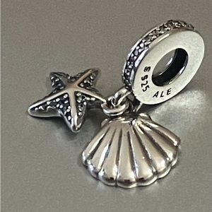 Pandora Tropical Starfish & Shell Dangle Charm 792076CZF